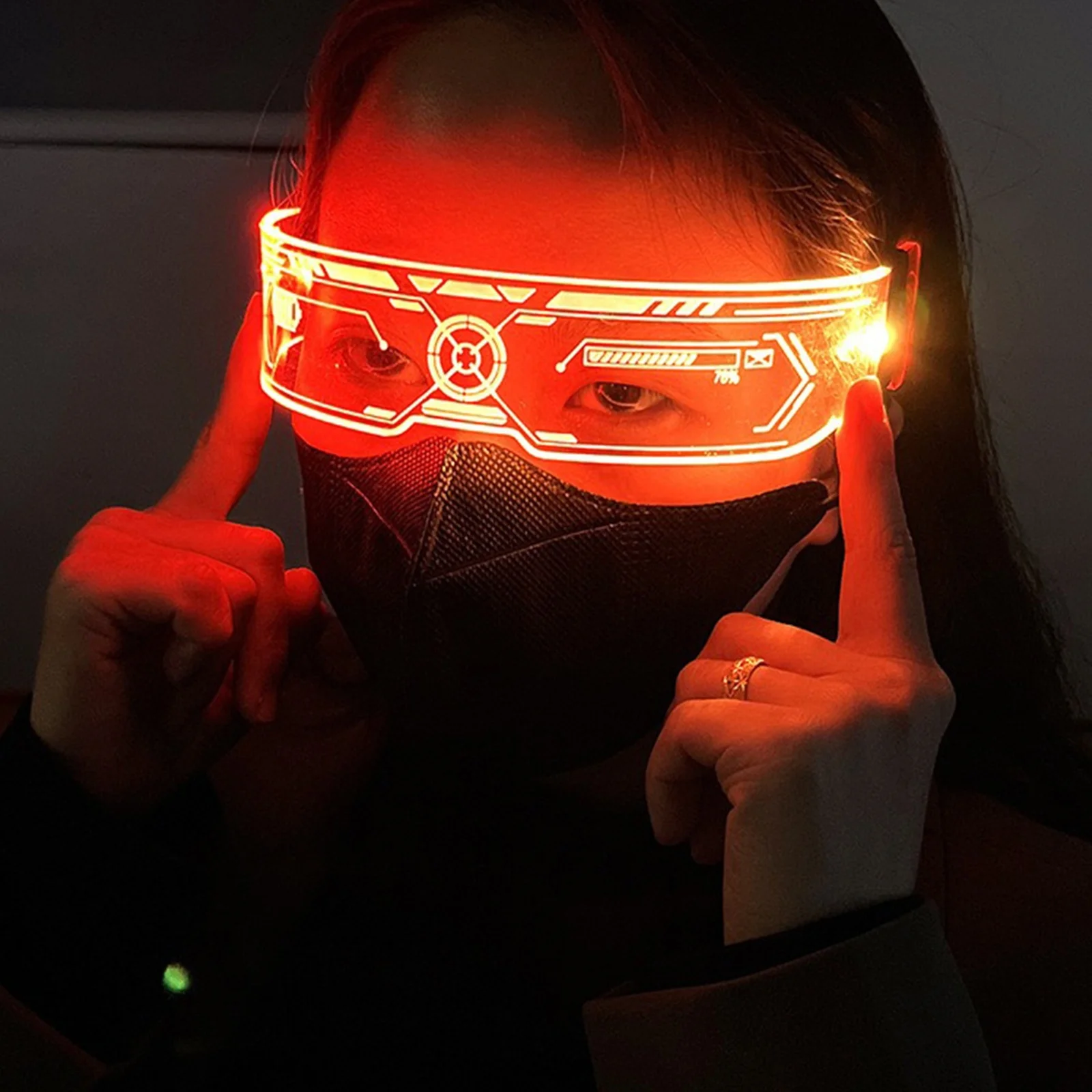 LED Colorful Glowing Glasses Neon Party Christmas Halloween Decoration LED Glowing Glasses Props Holiday Performance Props