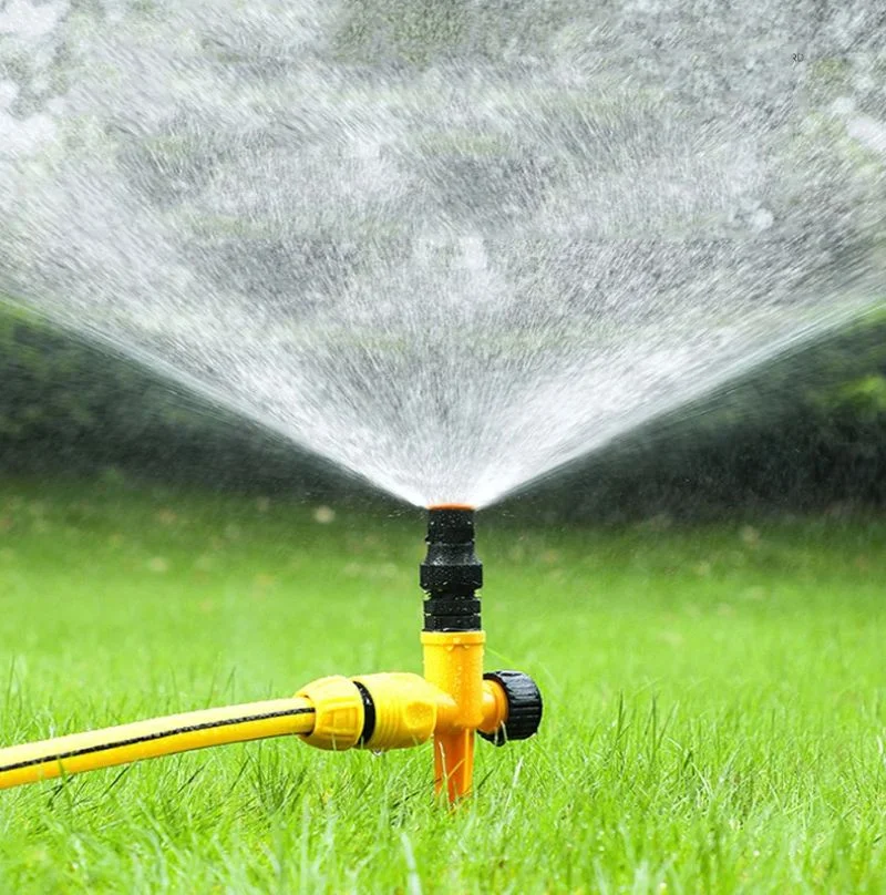 360&deg; Rotation Auto Irrigation System Garden Lawn Automatic Sprinklers Adjustable Spray Nozzles Rotating Tripod Sprinkler