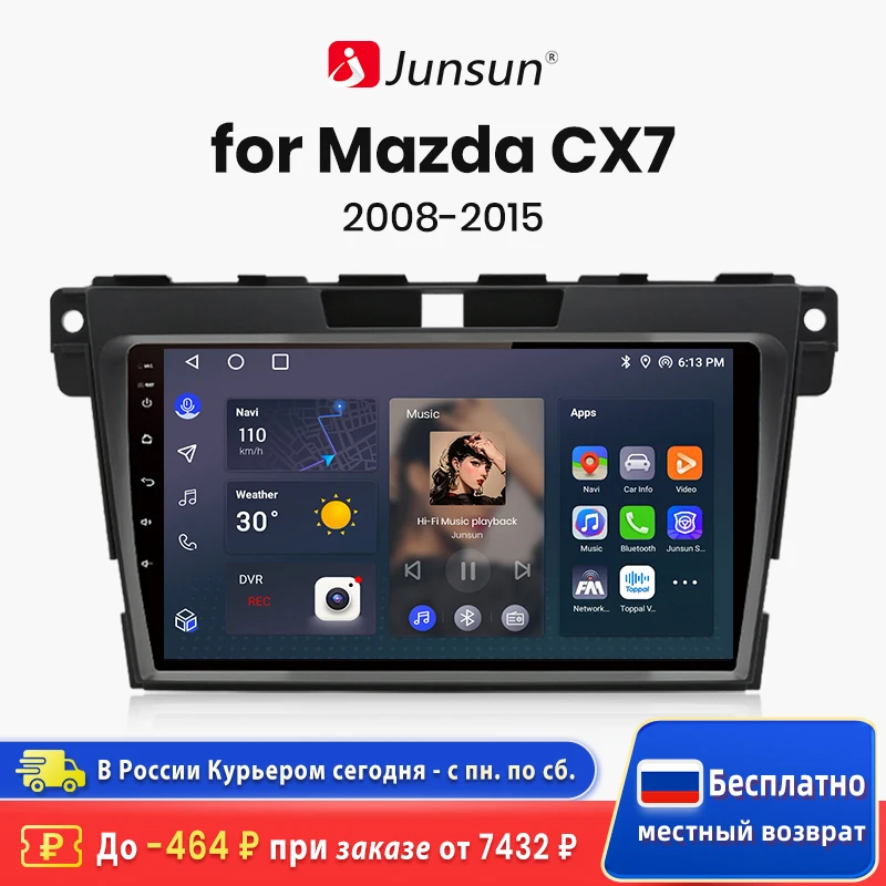 

Junsun V1 AI Voice Wireless CarPlay Android Auto Radio for Mazda CX-7 CX7 2008 - 2015 4G Car Multimedia GPS 2din autoradio