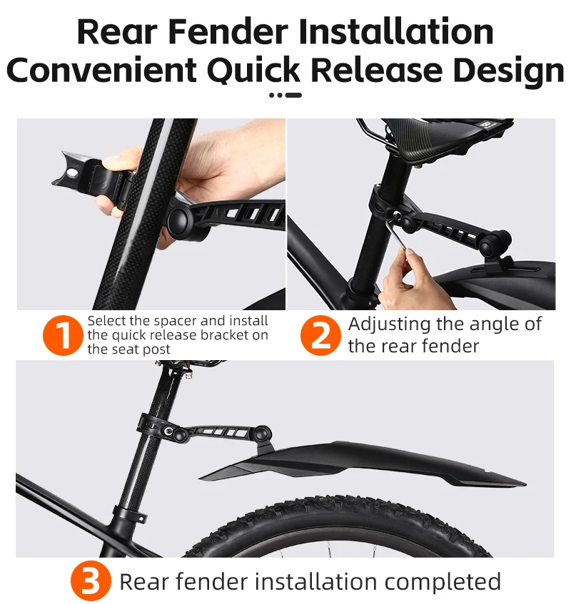 WEST RADFAHREN Erweitern Fahrrad Kotflügel Mountainbike Kotflügel Quick Release Für 26/27,5/29 Zoll MTB Radfahren Schutz fahrrad Zubehör – Detail 13