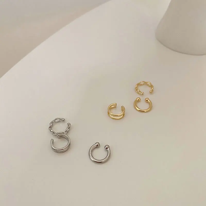 Stud earrings ear clip earrings clip earrings ear clip 3PCS Gold Silver Color Clip Earrings for Women Men Creative Simple C Ear Cuff Non-Piercing Ear Clip Set Trend Jewelry Gift