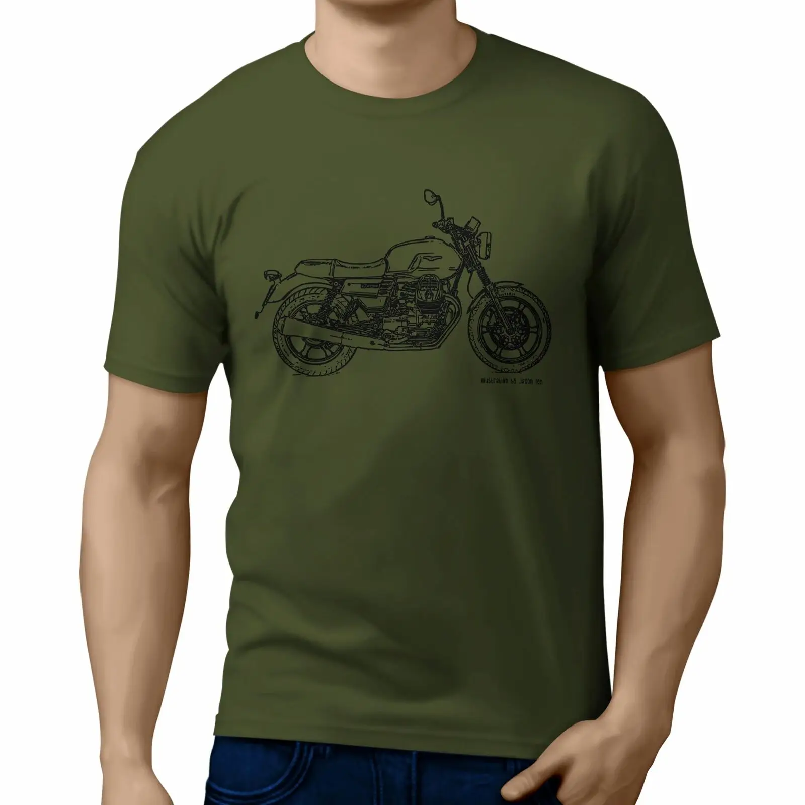 JL иллюстрация для Moto Guzzi V7III футболка с камнями |