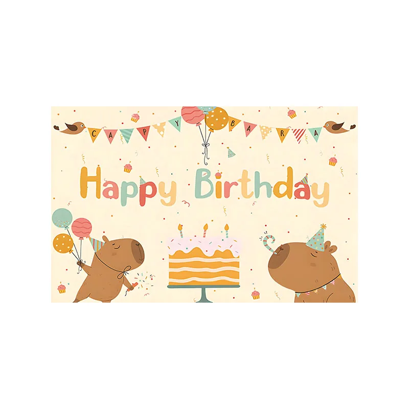 Neue Cartoon Capybara Thema Geburtstag Partei Liefert Dekoration Geschirr Set Banner Platte Tasse Ballon Geburtstag Mädchen Party Gefälligkeiten – Detail 25