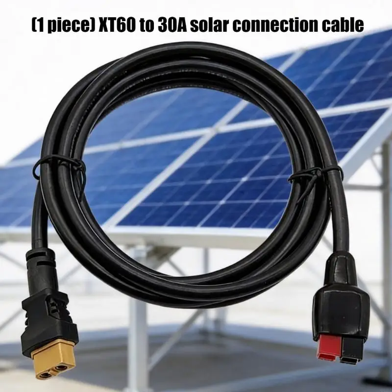 Q6PA XT60 30A 태양광 연결 케이블, 태양광 패널 연결 및 휴대용 전력 전송을 위한 1.5M PVC 절연 어댑터 와이어