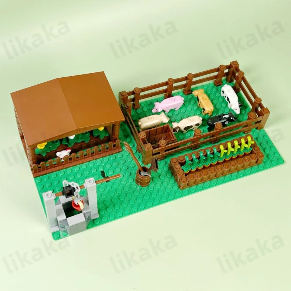 도시 농장 빌딩 블록 MOC 동물 돼지 블록 몬테소리 장난감, 어린이 선물 호환 친구 클래식 DIY 벽돌 장난감