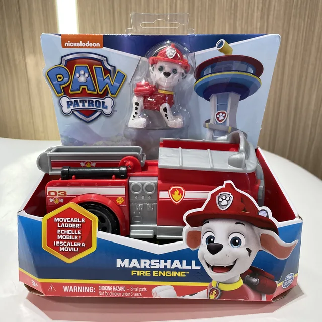 Original Paw Patrol 10kinds Vehicle Car Ryder Tracker Everest Chase Rex Skye Rocky Marshall Zuma Action Figure Birthday Gift Toy - marshall
