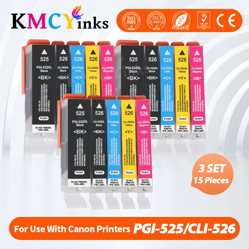 

Чернильные картриджи KMCYinks PGI525 PGI 525 CLI 526 для принтера Canon Pixma iP4850 ix6550 MG5150 MG5250 MG6150 MG8150 MX885 MG5350