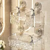 Shower Suction Cup Shelf Basket Light Glacier Pattern One Second Installation bathroom Organizer Storage Rotating to Suck Remove 2