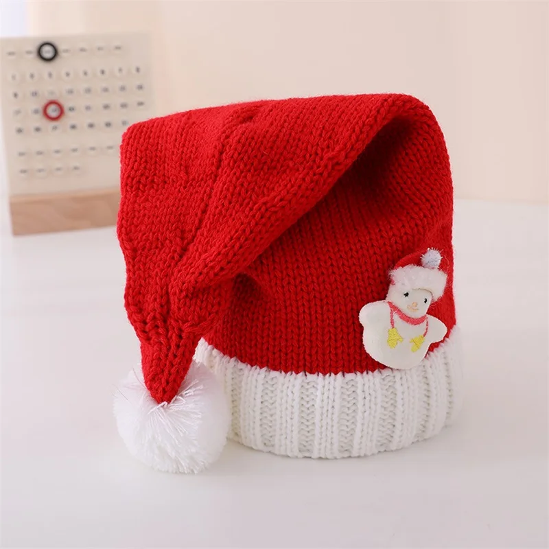 Children s Green Knit Christmas Hat Winter Cozy Reindeer Snowflake Hat for Holiday Celebration Party