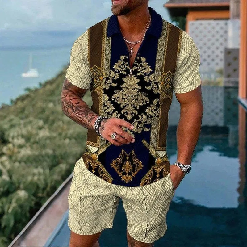 

Polo 2 Piece Set Men Tracksuit Set Luxury Brand Casual Outfits New Oversized Clothes For Male Trend Casual Summer Outfit Man