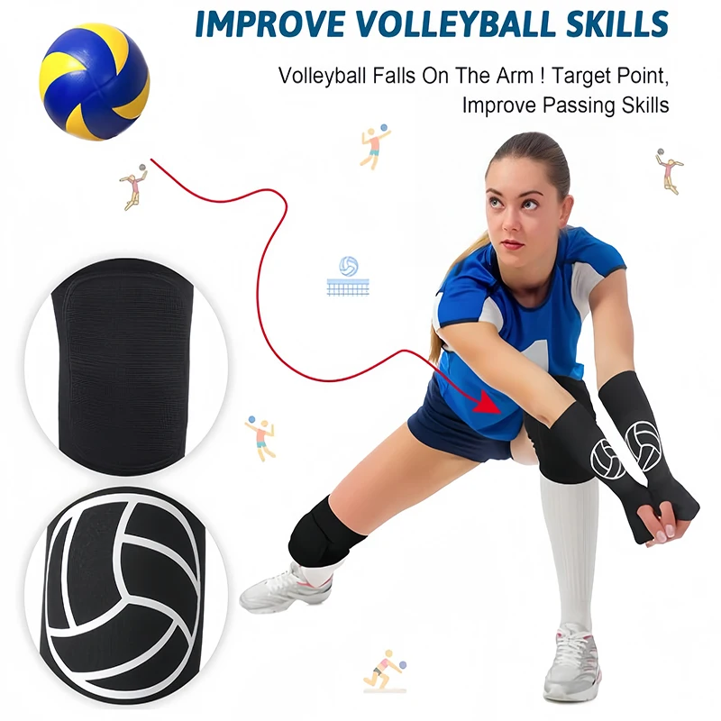 Volleyball Arm Sleeves and Knee Pad Elastic Knee Protector Thickened Sponge Support Protection Pad for Girl Women Teens for arm warmers,copper knee brace