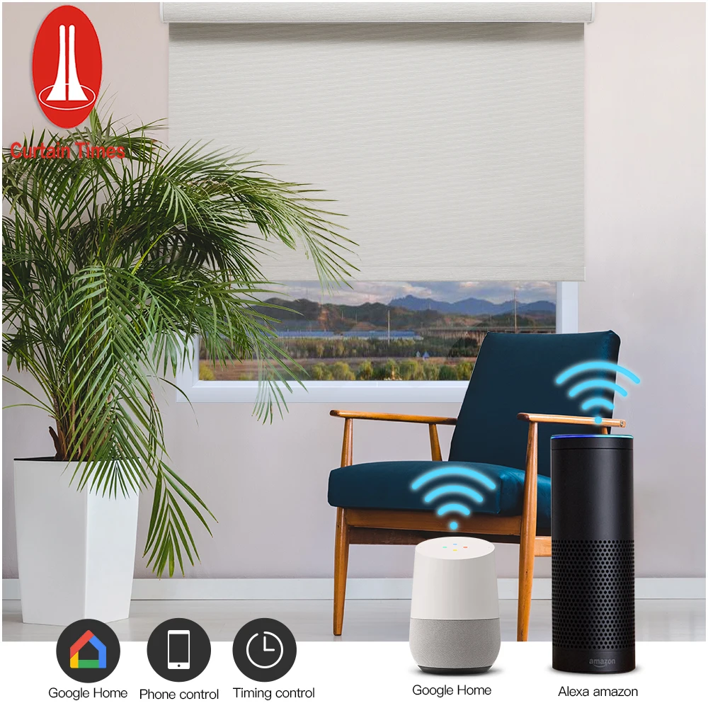 top rank remote control smart sheer roller shades APP controlled