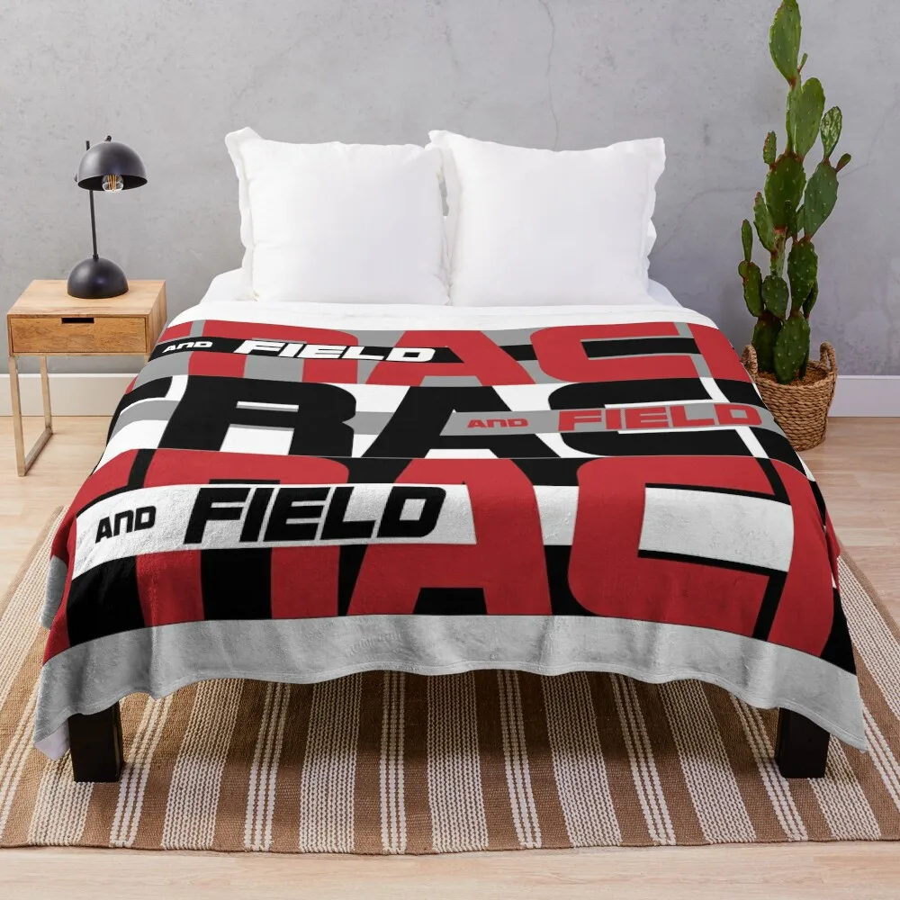 

Track and Field Tri-Color Throw Blanket Soft Blankets For Baby Vintage Decorative Sofas Blankets