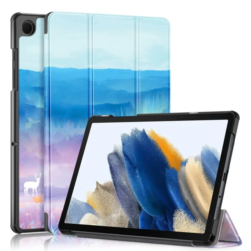 

Для Samsung Galaxy Tab A9, 8,7 дюйма, Женская Магнитная Кожаная подставка тройного сложения, жесткий смарт-чехол для Samsung Tab A9 2023