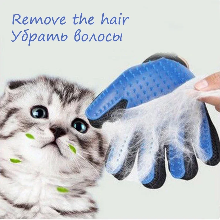 Pet Hair Glove Comb Pet Dog Cat Grooming Cleaning Glove Deshedding Hair remover Massage Brush Animal Supplies Cat Accessoies (pet grooming gloves,pet hair remover gloves)
