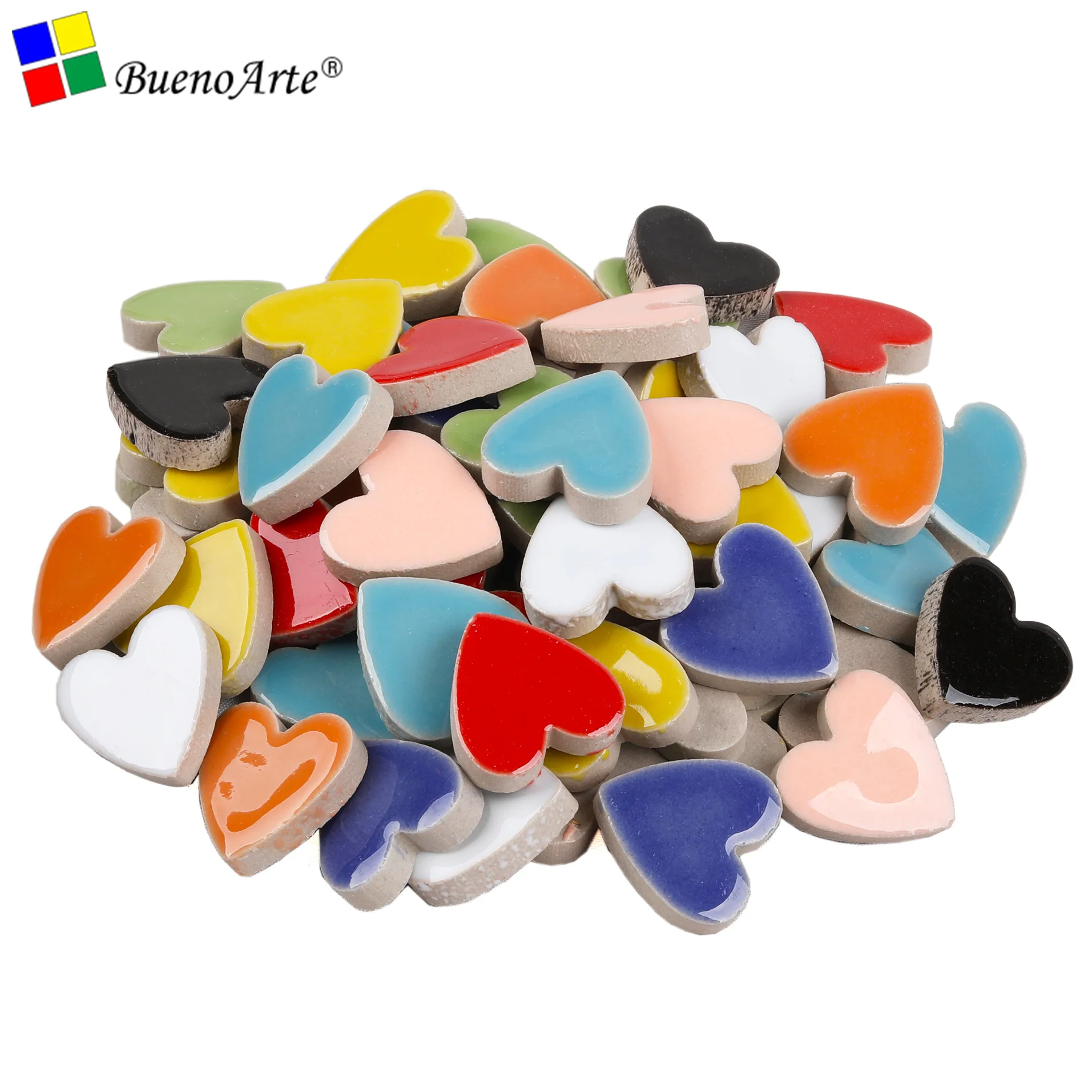 

Heart Shaped Ceramic Mosaic DIY Creative Handmade Materials Living Room Decoration Tiles Ceramic Craft Bathroom Tiles 1kg