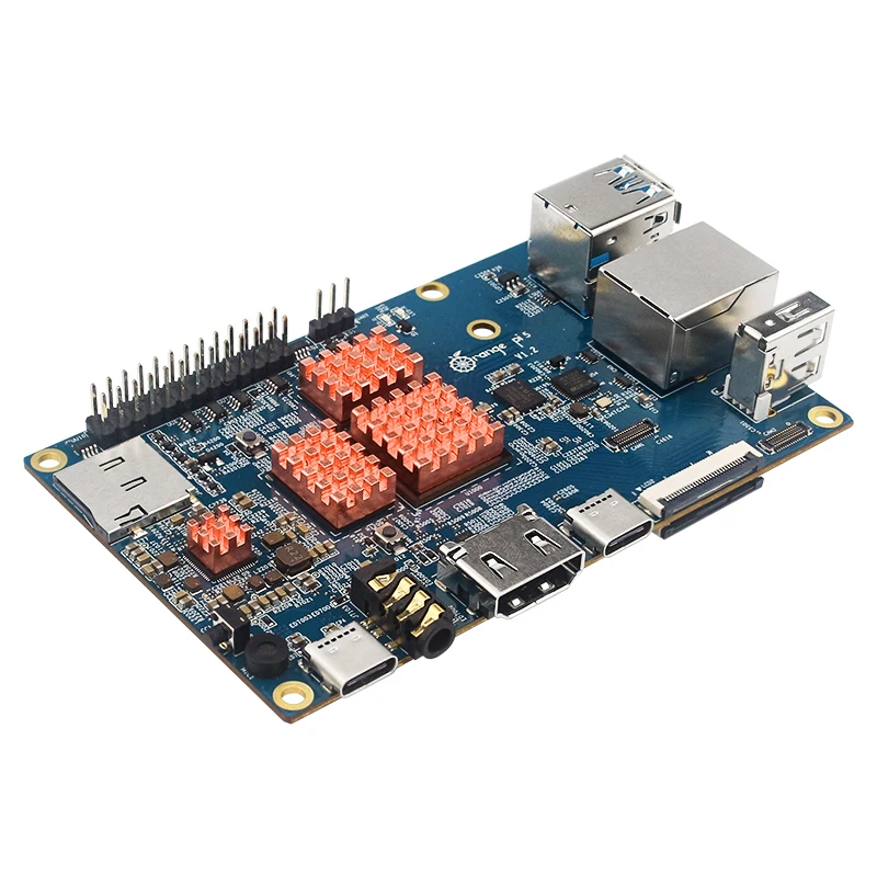 오렌지 파이 5 8GB RK3588S 8 코어 64 비트 PCIE 모듈, 외부 와이파이 BT 기가비트 이더넷, 전원 공급 옵션, 아크릴 방열판