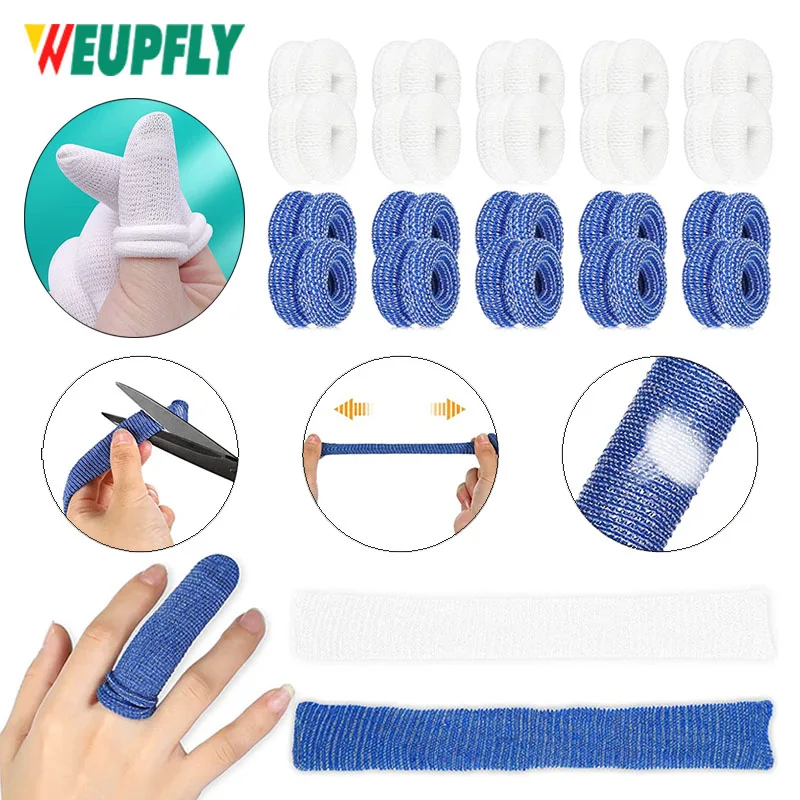 

10Pcs/Set Tubular Bandage Finger Roll, Finger Toe Sleeves, Thumb Protector, Fingertips Protective, Cushion, Moisture Wicking
