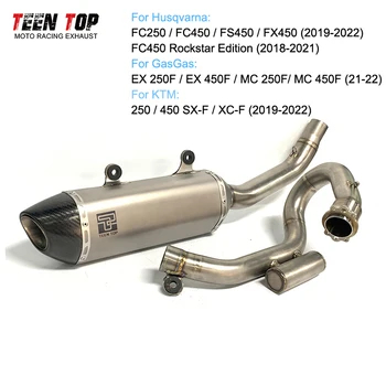 Full Motorcycle Exhaust System For Husqvarna FX450 Muffler For GasGas MC250F/450F For KTM 250/450SX-F Motocross 4-stroke Offroad