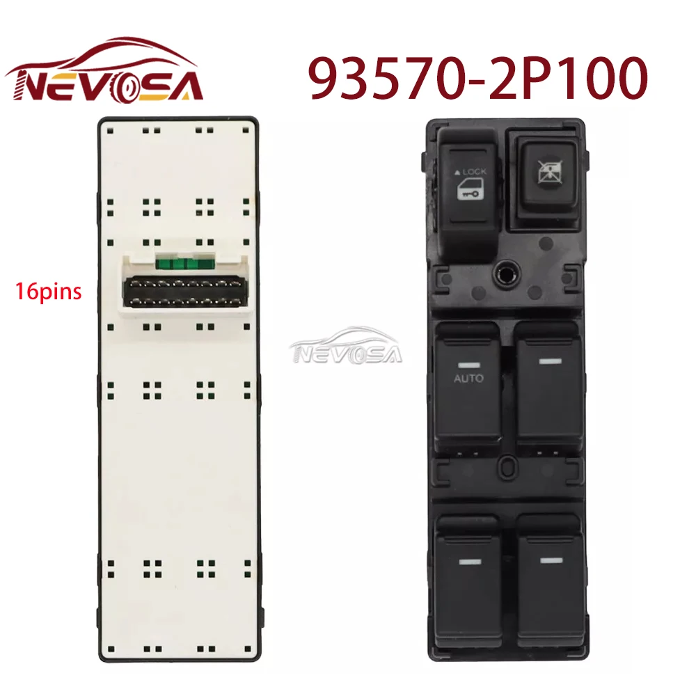 NEVOSA Kia Sorento 용 앞 좌측 드라이버 2010 2011 2012 2013 전력 창 스위치 93570-2P100 93570-2P200 93570-2P100VA