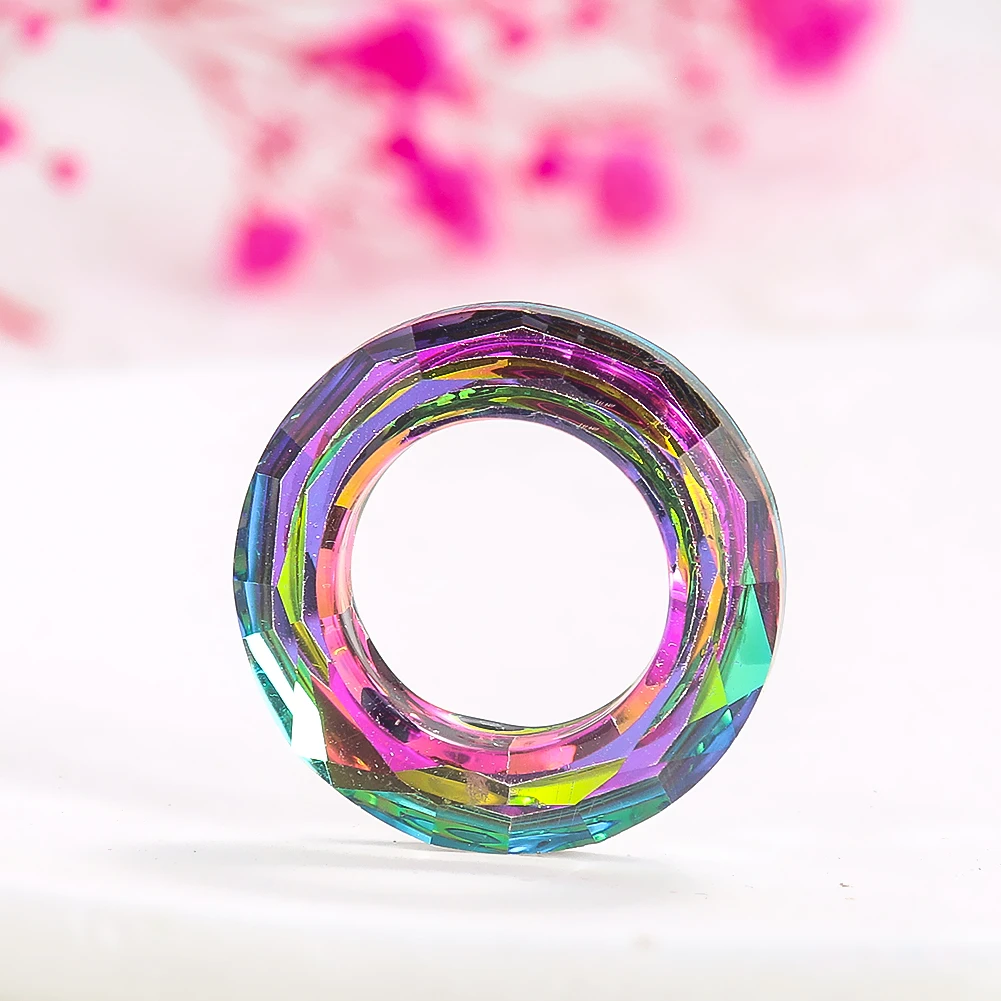 2pcs 30mm Non-hole Crystal Ring Home Decor Bead Curtain Christmas Tree Ornaments Chandelier Part Hanging Glass Prisms Suncatcher concave diamond abrasive wheel glass round grinding bead round pit ring arc head jade jewelry carving polishing tool