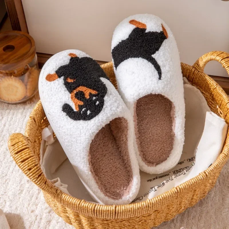 2024 Hot Style European and American Cotton Slippers for Men and Women At Home Winter Dachshund Embroidered Warm Indoor 4