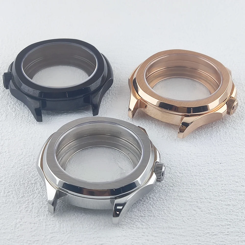 스테인리스강 사파이어 유리 케이스, 유리 후면 커버 포함, NH35/NH36 무브먼트에 적합, 39mm