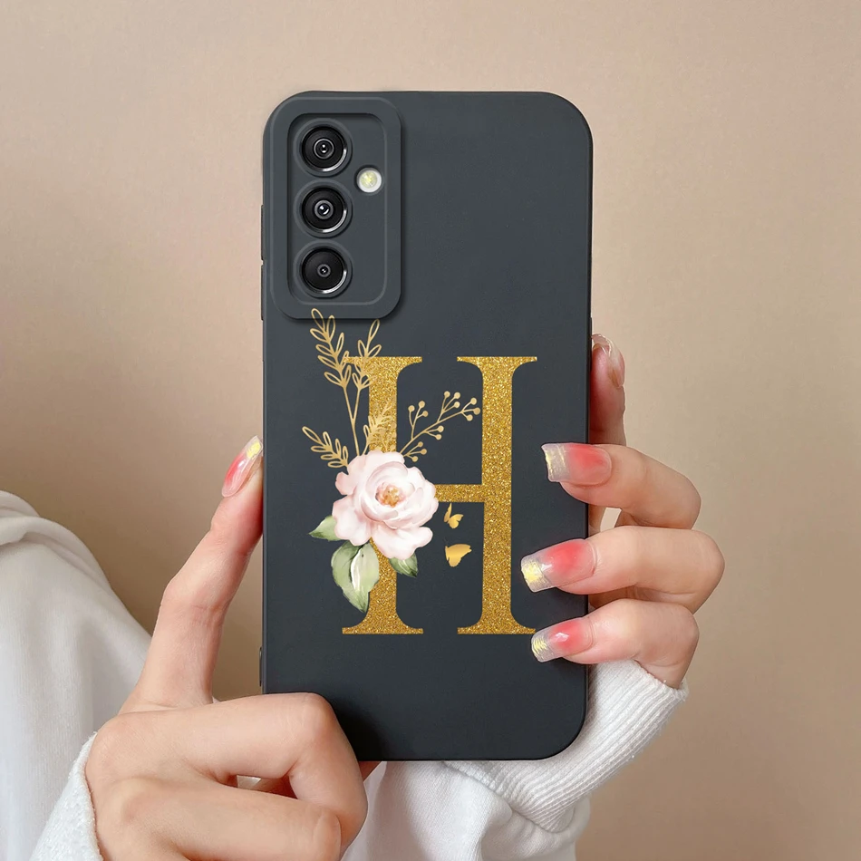 Elegant Rose Letter Soft Silicone Camera Protector Phone Case - Simple Liquid Silicone Back Cover in Rose