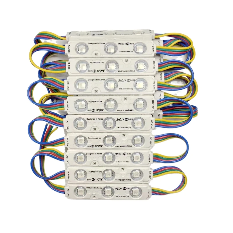 100pcs 1.5W DC12V 5050 RGB LED 모듈 방수 IP65, LED 주입..