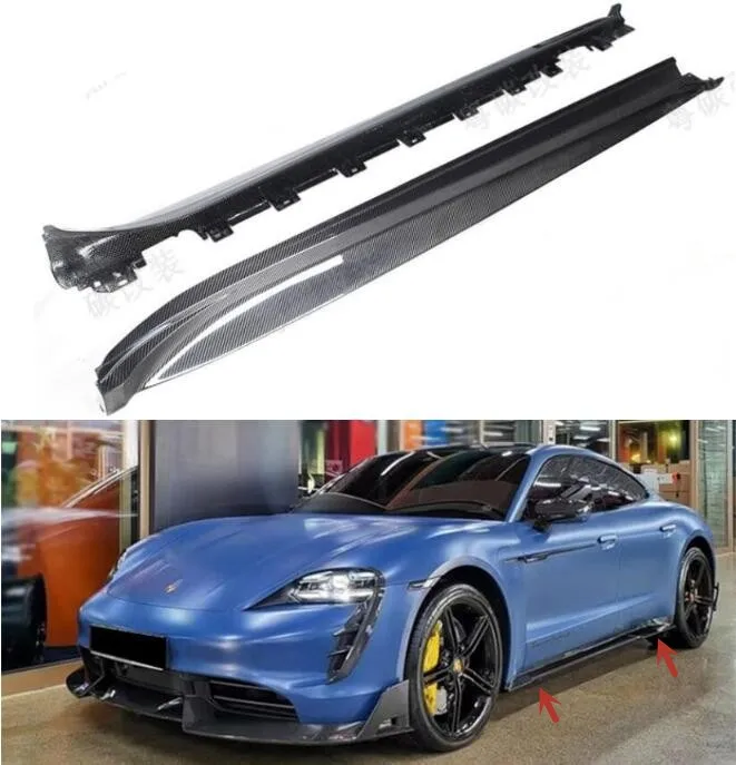 Комплект для тела Porsche Taycan / Turbo S 2019 2020 2021 2022 2023, кованые боковые юбки из углеродного волокна, фартуки, удлинители, 2 шт./комплект Комплект для тела Porsche Taycan / Turbo S 2019 2020 2021 2022 2023, кованые боковые юбки из углеродного волокна, фартуки, удлинители, 2 шт./комплект