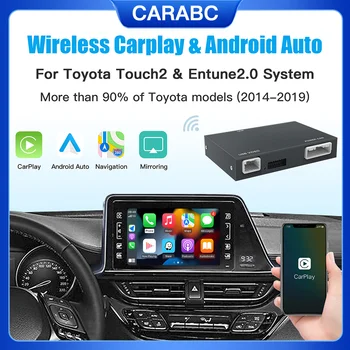 CARABC Wireless Carplay Android Auto Per TOYOTA Touch 2 CHR Avalon Corolla Camry Yaris Auris RAV4 Highlander 2014-2019 Decoder