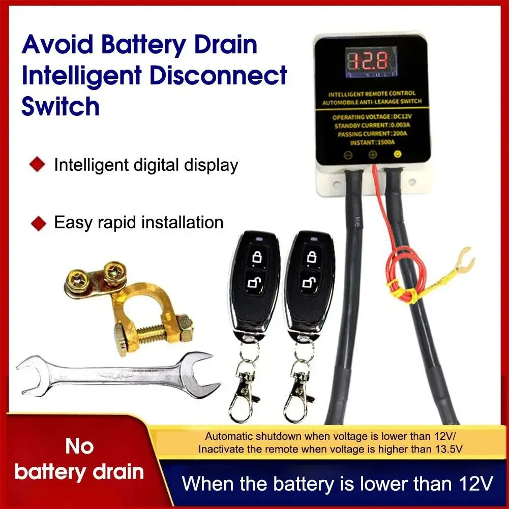 12V Car Battery Cutoff Switch with Wireless Remote Control
