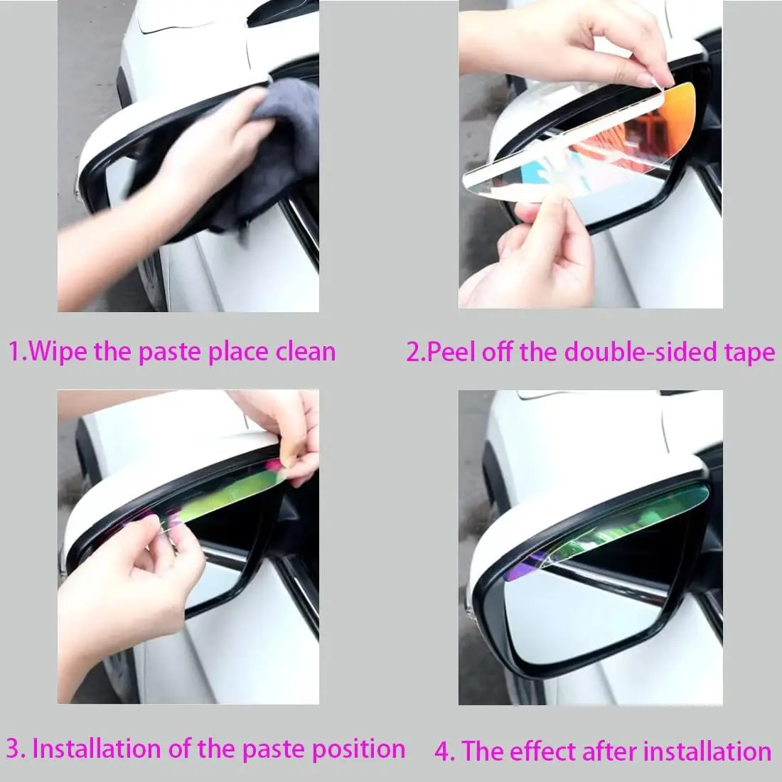 Rearview Mirror Rain Shield 2PCS Car Rearview Mirror Rain Eyebrow Rain Shield Universal Rearview Snow Sun Visor Cover Safe Driving Accessories