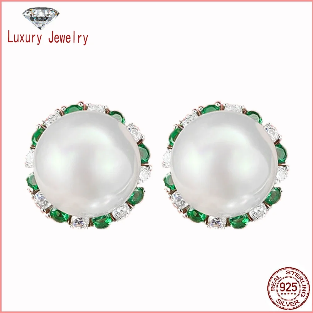 

Серьги-гвоздики из серебра пробы с пресноводным жемчугом 12 мм