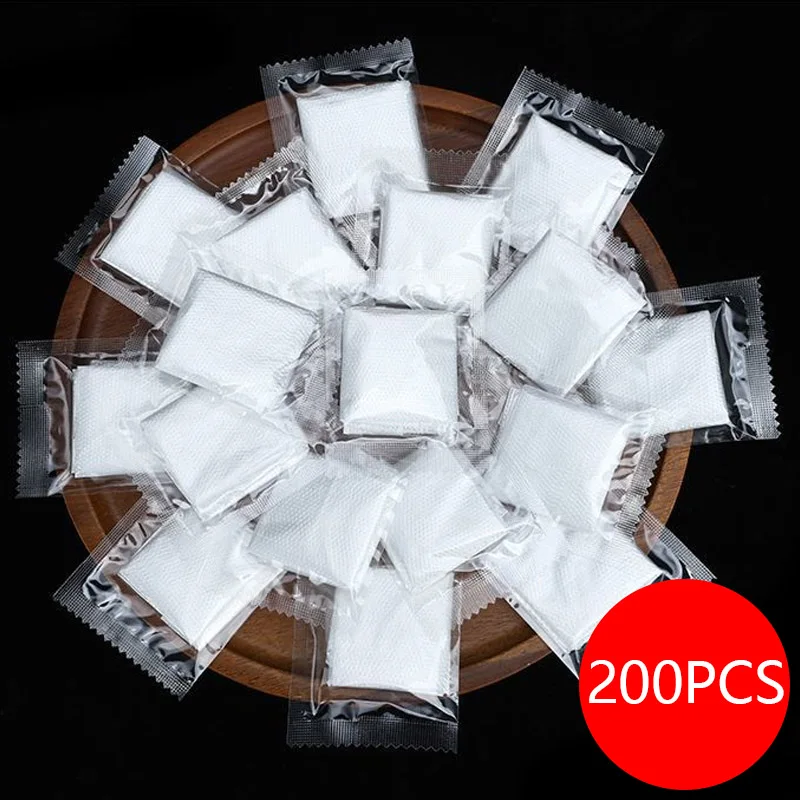 Eco-Friendly Transparent Disposable Plastic Gloves - 200 Pack, Individually Packaged for Kitchen Use, Large Size