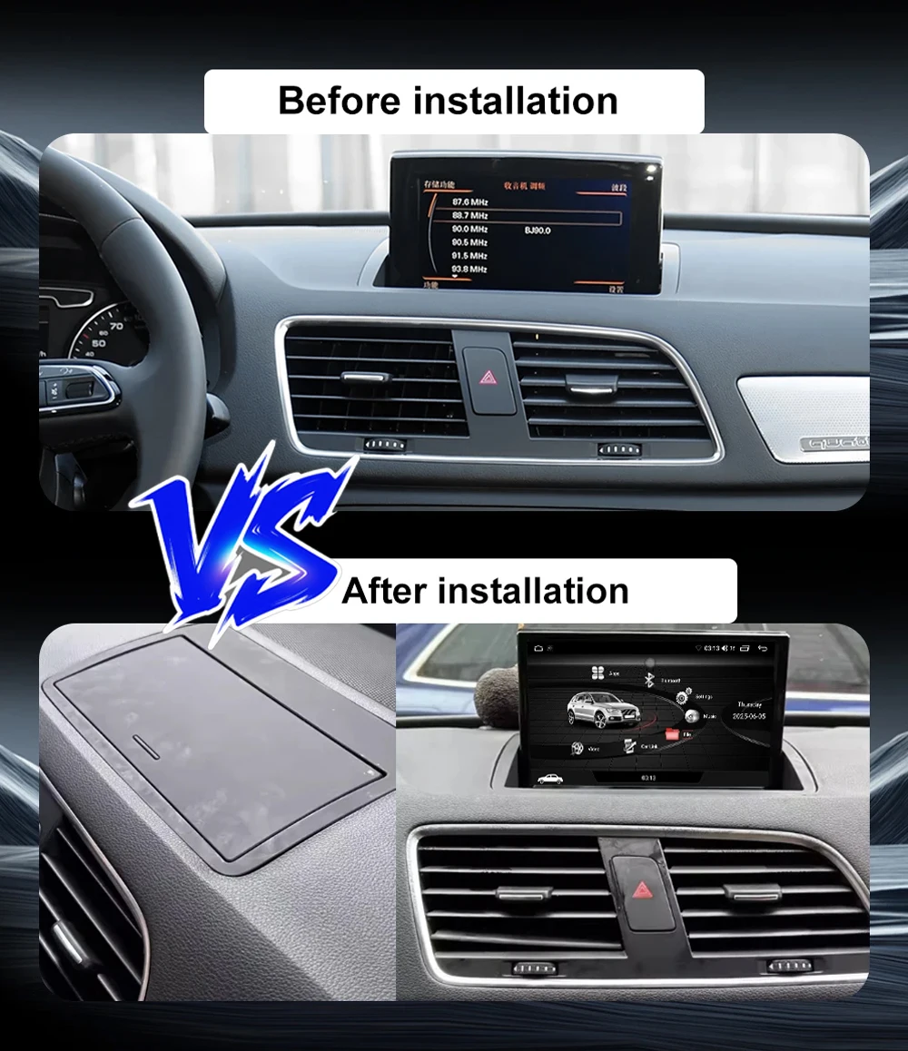 Pantalla HD de 8 "Android 15 para Audi Q3 8U Sport 2011-2018 Radio de coche vídeo estéreo navegación GPS inalámbrica CarPlay 4G Lte 6