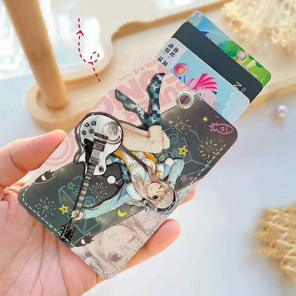 S-Super Sonico 사무용품 남성 및 여성 신용 카드 열쇠고리 학생증 ID 카드 홀더 자격증 홀더 카드