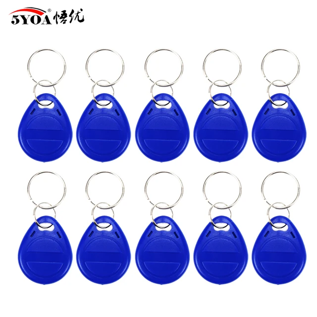 5YOA 10/20pcs 125KHz T5577 Keyfobs Rewritable Duplicate Tag 5200 Proximity Copy Access Card ID Token Ring RFID Cloner Keychain 1