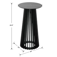 43.5" High Black Round Bar Table with Geometric Base, Modern Cocktail Table for Kitchen Dining Room Coffee Shop