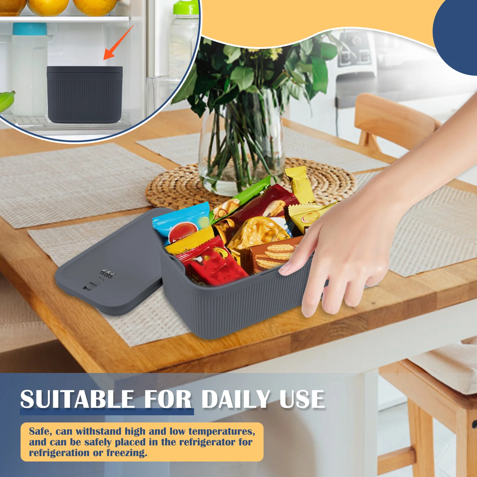 قفل صندوق تخزين بلاستيكي محمول قابل للقفل للأدوية...