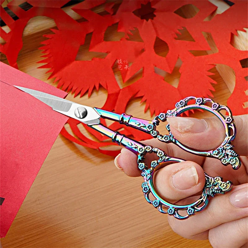 Retro Zakka Stainless Steel Antique Vintage Scissors Sewing Grooming Fishing Thread Cutter Paper Embroidery Cross-stitch Shears