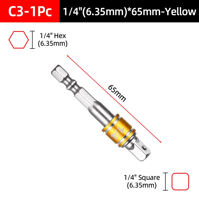 Premium Socket Adapter Drill Bits Set - Impact Grade Power Extension with Hex Shank