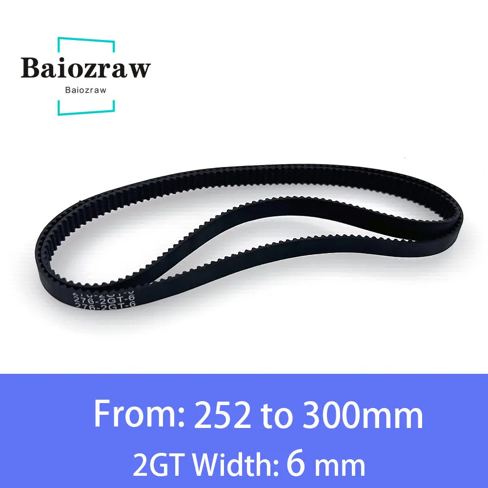 3D Printer Parts GT2 6mm Closed Loop Rubber Timing Belt 252 260 264 268 270 274 278 280 284 288 290 292 294 300mm 2GT 1pcs 3d printer parts gt2 6mm closed loop rubber timing belt 1512 1520 1524 1540 1600 2000 2500 3000 3230 3600mm 2gt 1pcs