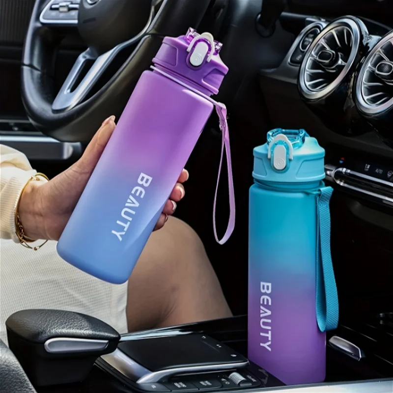 600ml 대용량 무광 플라스틱 물병, 야외 스포츠 및 사무실 사용에 적합, 무광 스포츠 물병