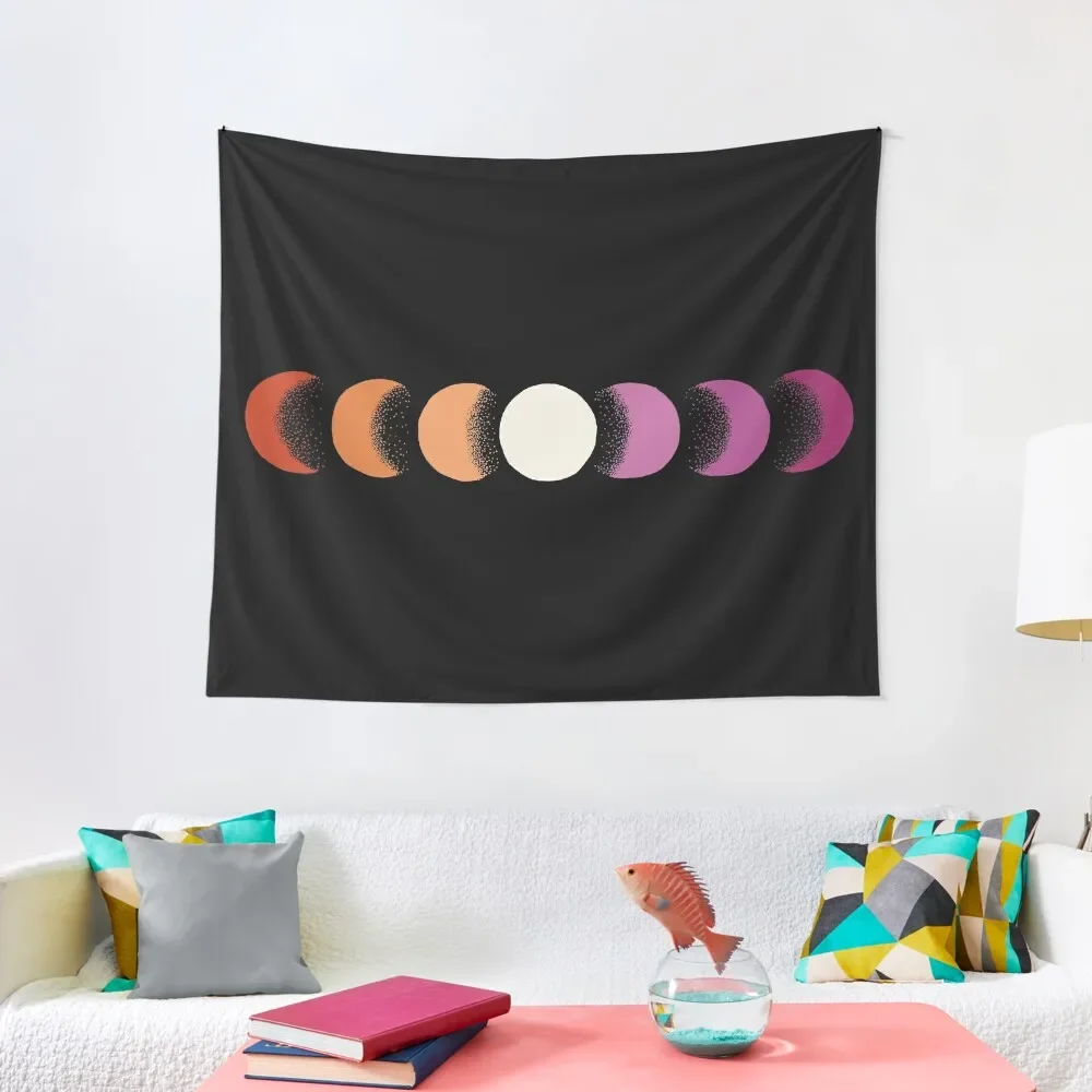 

sapphic moon phases Tapestry Tapete For The Wall Aesthetic Room Decoration Art Mural Wallpapers Home Decor Tapestry