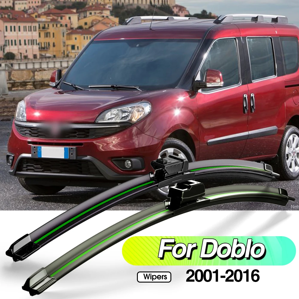 

For Fiat Doblo 2001-2016 2pcs Front Windshield Wiper Blades Windscreen Window Accessories 2002 2005 2007 2011 2012 2014 2015