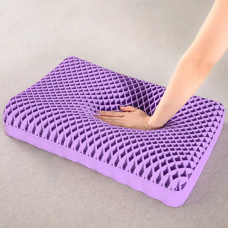 Neck Pillow Pectin Pillow Breathable Air Layer TPE Pillow Washable with Water Zero Pressure Cervical Neck Latex Adult Single