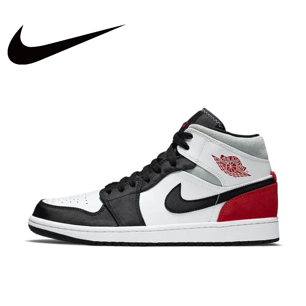 Zapatillas de baloncesto Nike Air Jordan 1 MID Trendy Retro Mid Top para hombre en color azul y blanco