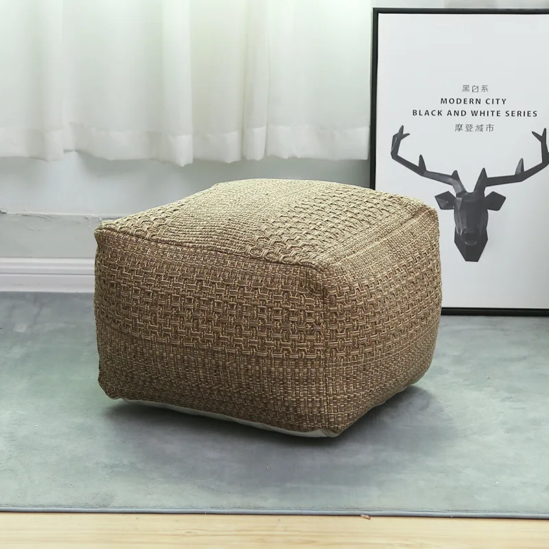 Nordic Square Ottoman Footstool Multifunctional Pouf