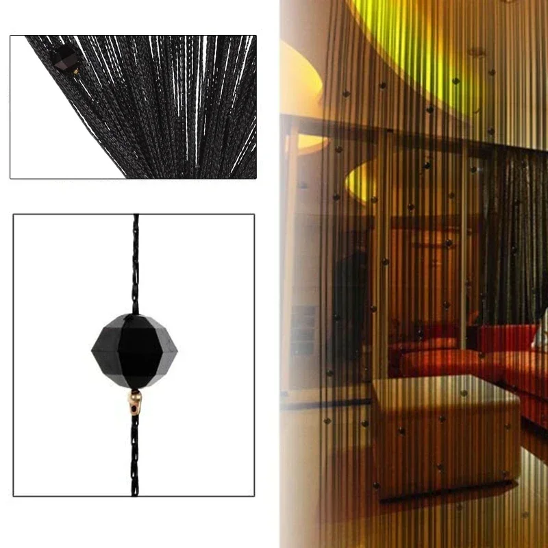 Door Panel Tassel Beads Divider Valance String Sheer Curtains Curtain Window Silky Crystal 3
